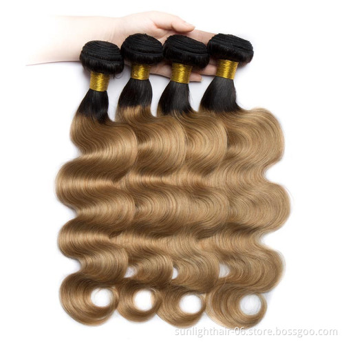 4Bundles 20inch  Brazilian blond Water Wave Hair Extensions Sunlight Human Hair can be dyed water wave ombre hair